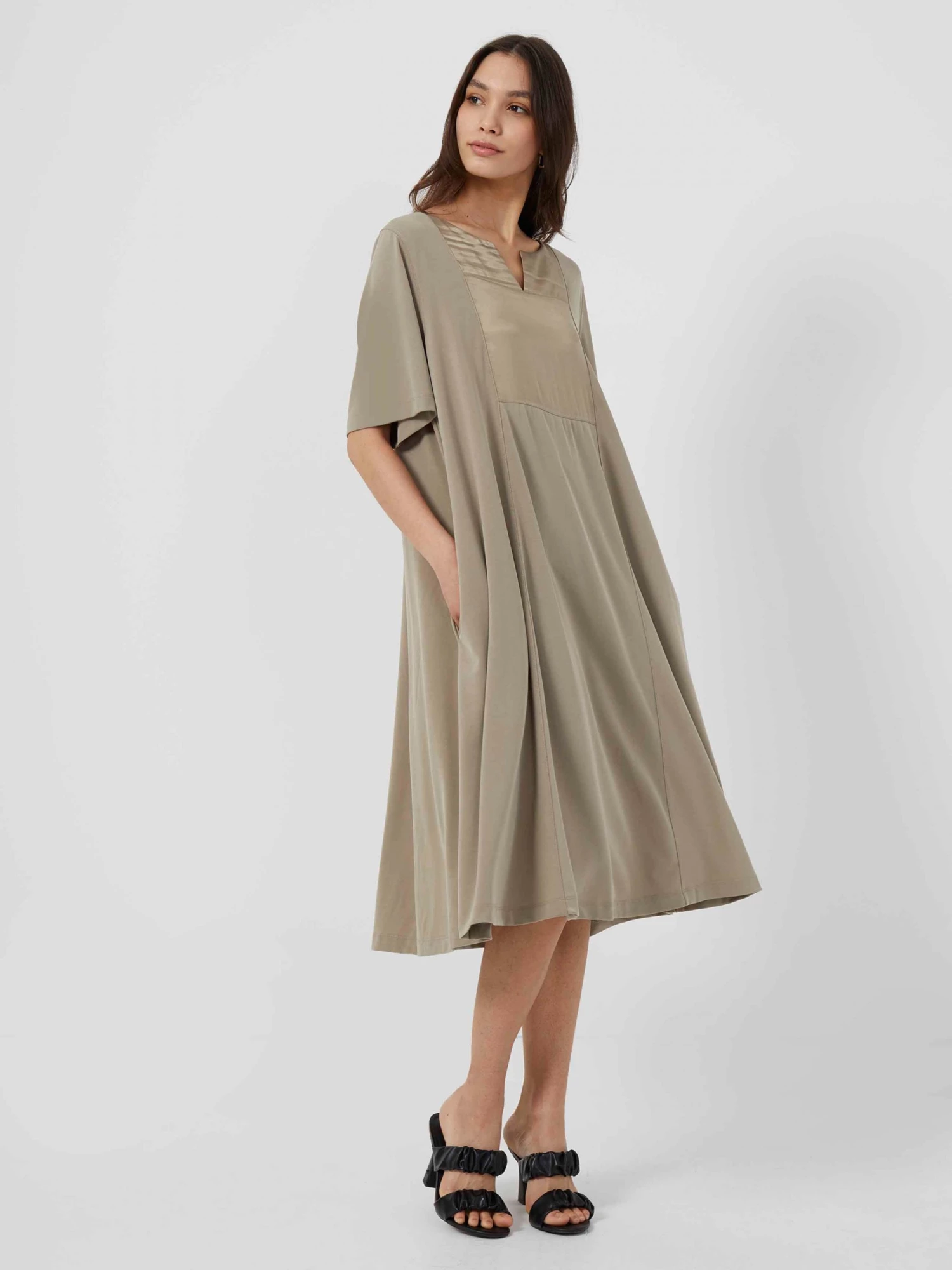 French Connection Dresses Renya Mixed Media Jersey Dress 3 French Connection Dresses Renya Mixed Media Jersey Dress