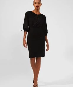 French Connection Dresses Courtney Crepe Mix Fitted Mini Dress