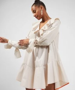 French Connection New In Acantha Organic Striped V-Neck Dress