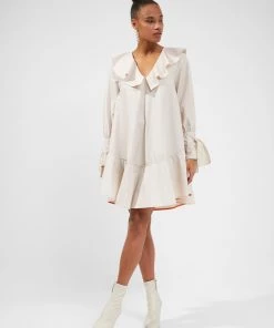 French Connection New In Acantha Organic Striped V-Neck Dress