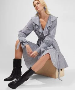 French Connection Acantha Organic Striped V-Neck Dress Dresses