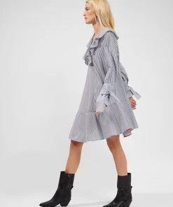 French Connection Acantha Organic Striped V-Neck Dress Dresses