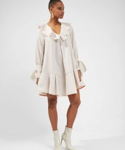 French Connection New In Acantha Organic Striped V-Neck Dress