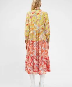 French Connection Blossom Tiered Button-Front Midi Dress Sale