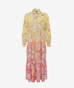 French Connection Blossom Tiered Button-Front Midi Dress Sale
