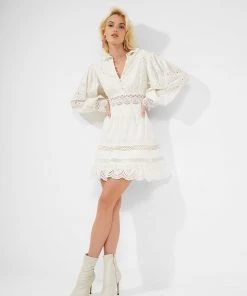 French Connection Biton Embroidery Mini Dress