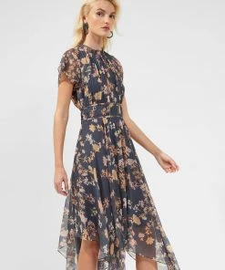 French Connection Diana Recycled Crinkle Flowing Dress