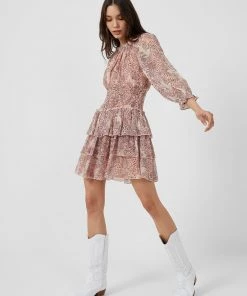 French Connection Demetra Tiered Gathered Skirt Dress New In