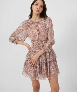 French Connection Demetra Tiered Gathered Skirt Dress New In