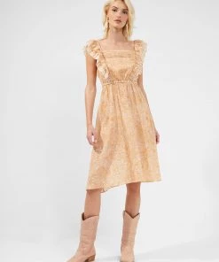 French Connection Adena Square-Neck Lurex Mini Dress
