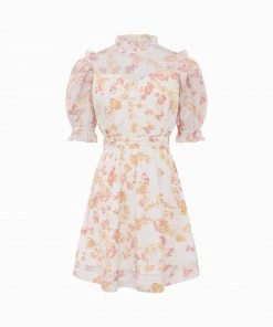 French Connection Diana Print Puff-Sleeve Dress New In 13 French Connection Diana Print Puff-Sleeve Dress New In