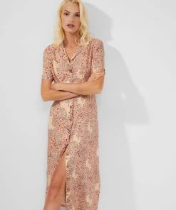 French Connection Demetra Drape Button-Front Dress Dresses