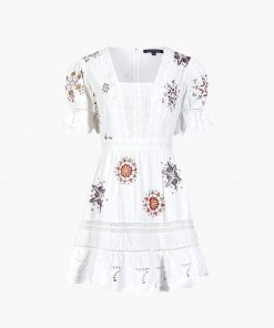 French Connection New In Biton Embroidered Cotton Mini Dress 13 French Connection New In Biton Embroidered Cotton Mini Dress