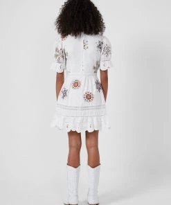 French Connection New In Biton Embroidered Cotton Mini Dress 12 French Connection New In Biton Embroidered Cotton Mini Dress