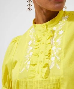 French Connection Alowie Lawn Organic Embroidered Mini Dress