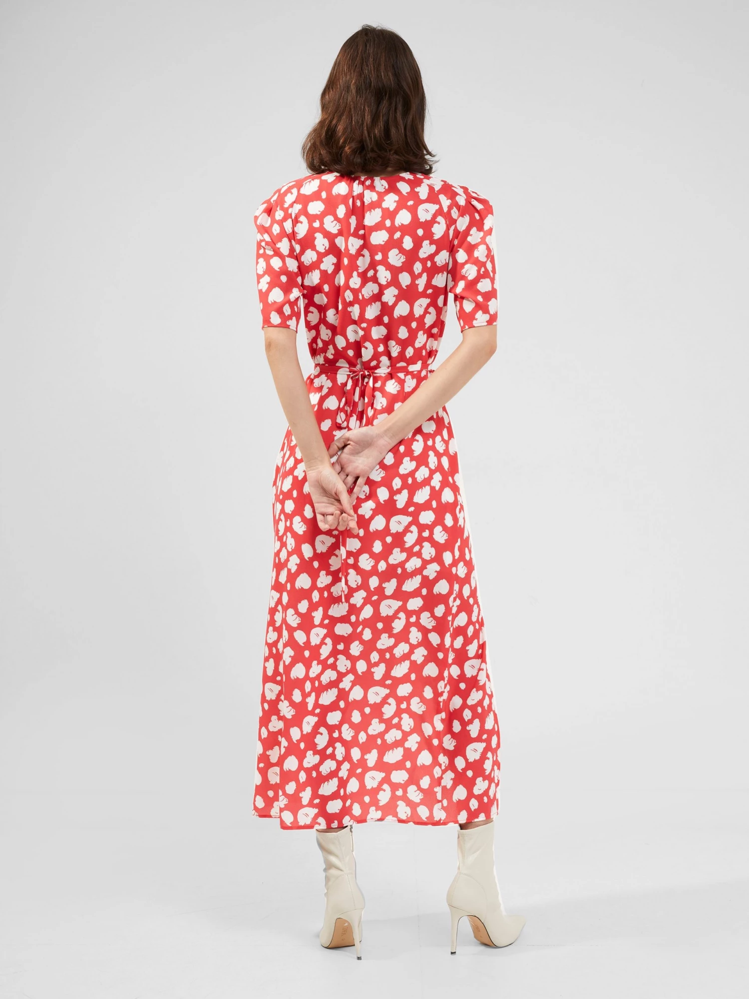 French Connection Aimee Verona Drape Front Split Midi Dress New In 6 French Connection Aimee Verona Drape Front Split Midi Dress New In