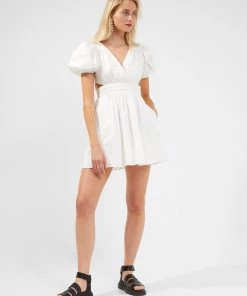 French Connection Rhodes Poplin V-Neck Mini Dress