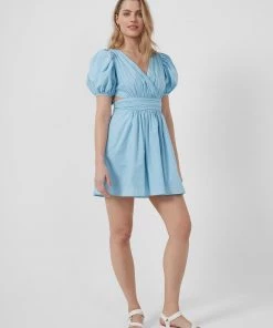 French Connection New In Rhodes Poplin V-Neck Mini Dress 9 French Connection New In Rhodes Poplin V-Neck Mini Dress