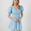 French Connection New In Rhodes Poplin V-Neck Mini Dress