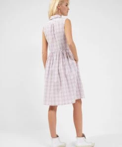 French Connection Yaki Organic Check Sleeveless Shirt Dress Dresses