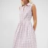 French Connection Yaki Organic Check Sleeveless Shirt Dress Dresses
