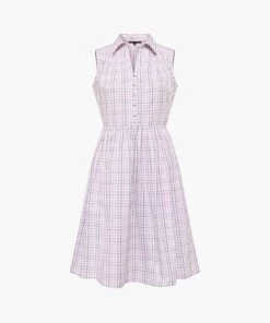 French Connection Yaki Organic Check Sleeveless Shirt Dress Dresses