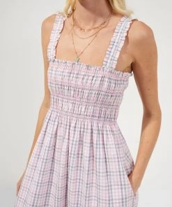 French Connection Dresses Yaki Organic Check Sun Dress