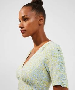 French Connection Stacie Daisy Drape Midi Dress