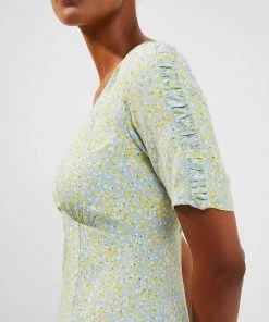 French Connection Stacie Daisy Drape Midi Dress