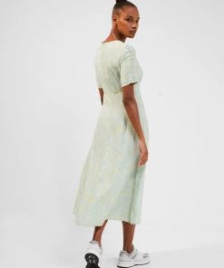 French Connection Stacie Daisy Drape Midi Dress