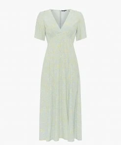 French Connection Stacie Daisy Drape Midi Dress
