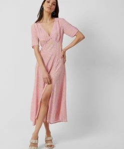 French Connection Sales 2022 51 French Connection Stacie Daisy Drape Midi Dress New In