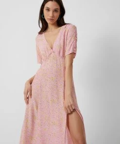 French Connection Stacie Daisy Drape Midi Dress New In