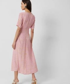 French Connection Stacie Daisy Drape Midi Dress New In