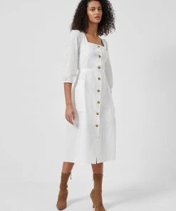 French Connection New In Lavanna Poplin Square-Neck Dress 10 French Connection New In Lavanna Poplin Square-Neck Dress