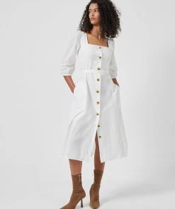 French Connection New In Lavanna Poplin Square-Neck Dress