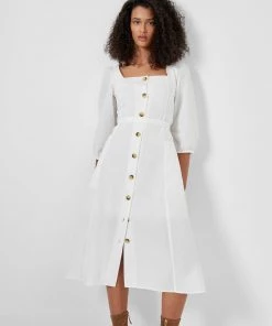 French Connection New In Lavanna Poplin Square-Neck Dress
