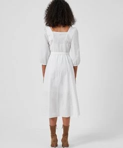 French Connection New In Lavanna Poplin Square-Neck Dress 12 French Connection New In Lavanna Poplin Square-Neck Dress