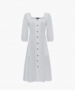 French Connection New In Lavanna Poplin Square-Neck Dress 13 French Connection New In Lavanna Poplin Square-Neck Dress