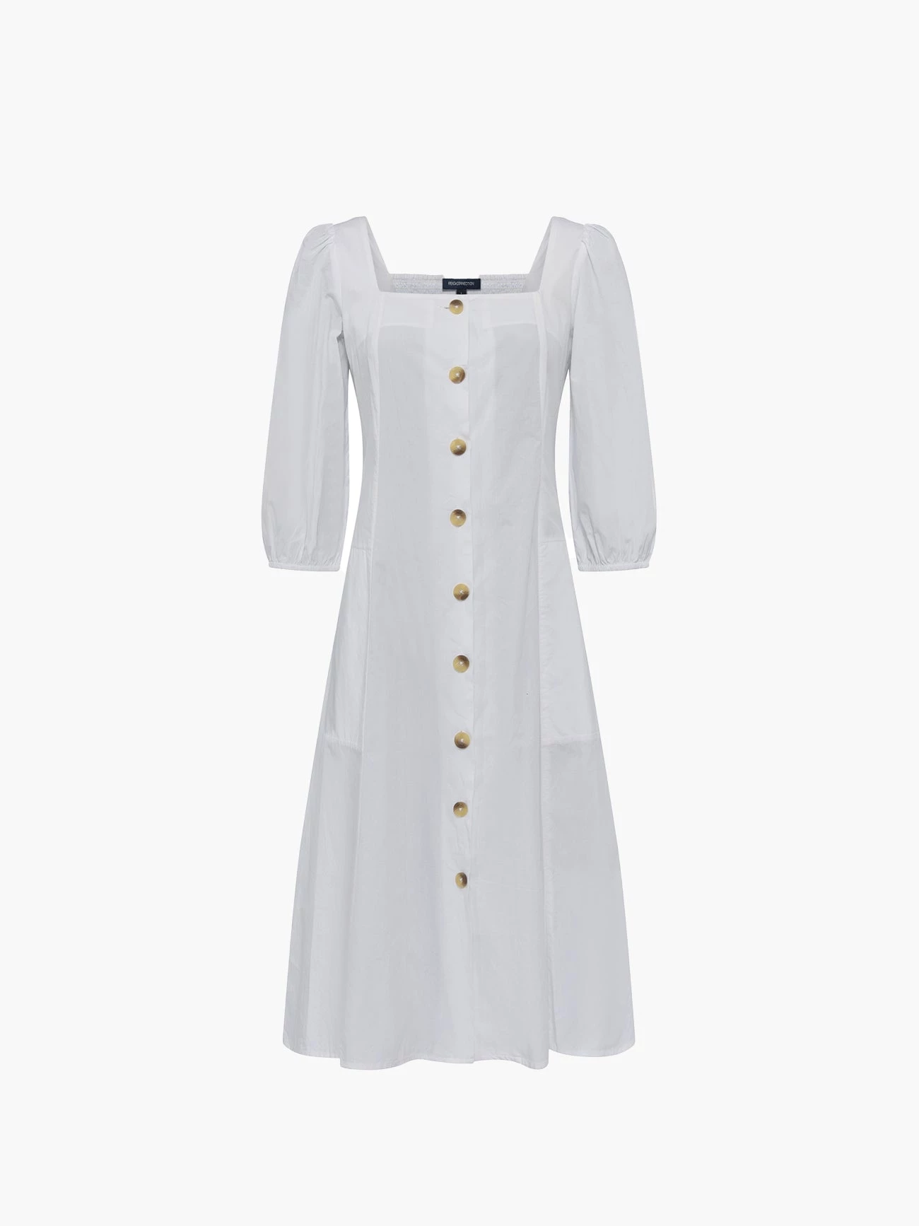 French Connection New In Lavanna Poplin Square-Neck Dress 8 French Connection New In Lavanna Poplin Square-Neck Dress