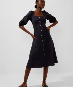 French Connection New In Lavanna Poplin Square-Neck Dress