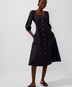 French Connection New In Lavanna Poplin Square-Neck Dress 15 French Connection New In Lavanna Poplin Square-Neck Dress