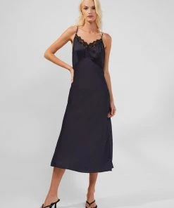 French Connection Dola Drape Slip Midi Dress New In