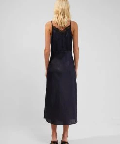 French Connection Dola Drape Slip Midi Dress New In