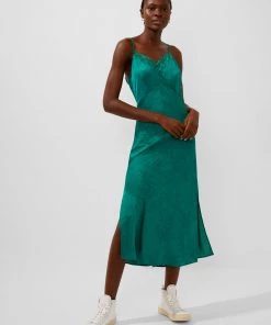 French Connection New In Dola Drape Slip Midi Dress