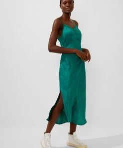 French Connection New In Dola Drape Slip Midi Dress