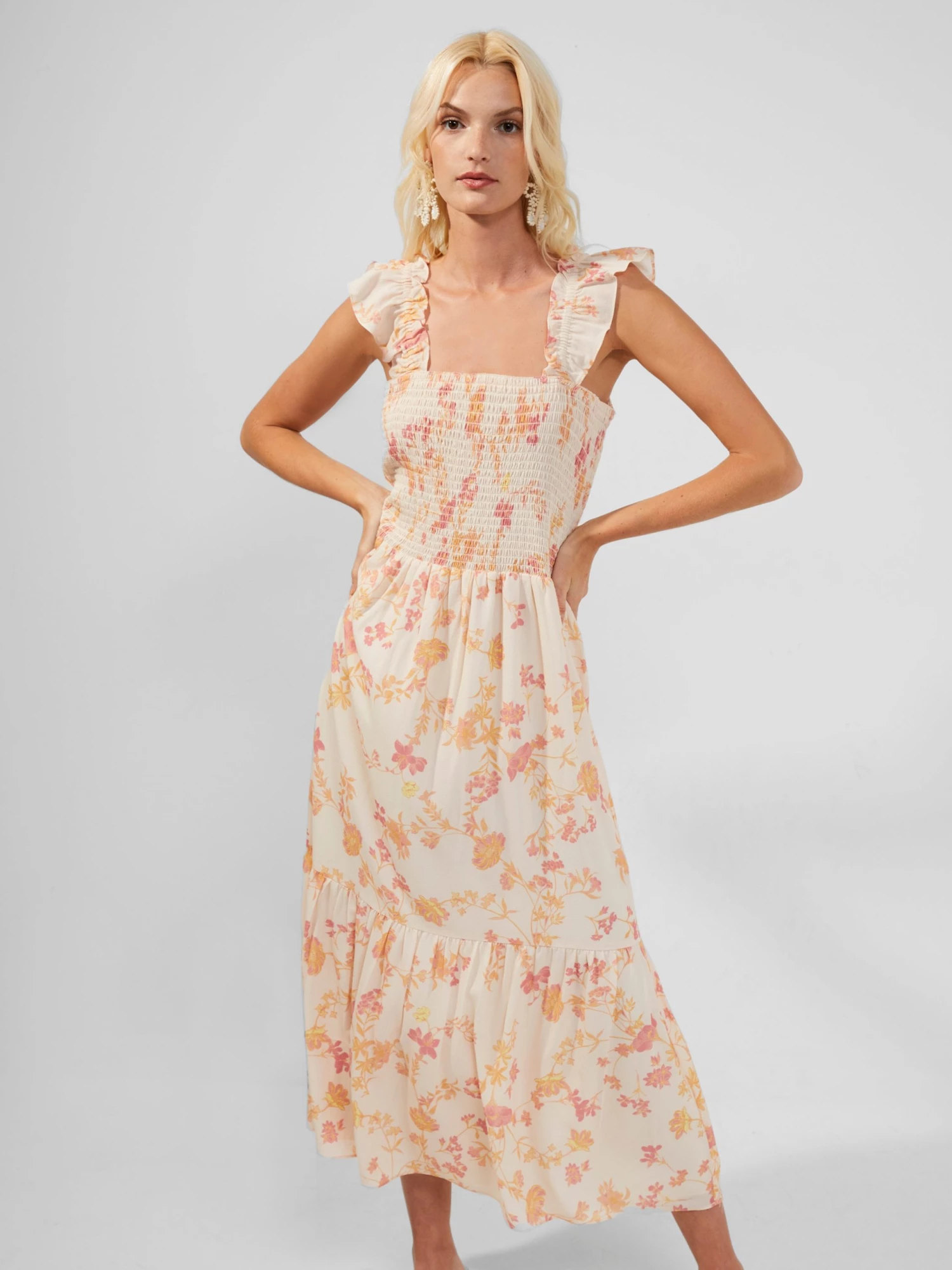 French Connection Diana Verona Drape Frill Dress New In 4 French Connection Diana Verona Drape Frill Dress New In