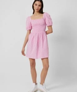 French Connection Artina Gingham Smocked Mini Dress Dresses
