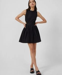 French Connection New In Adelade Organic Poplin Cut-Out Dress