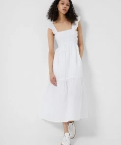 French Connection New In Isla Organic Tiered Skirt Midi Dress
